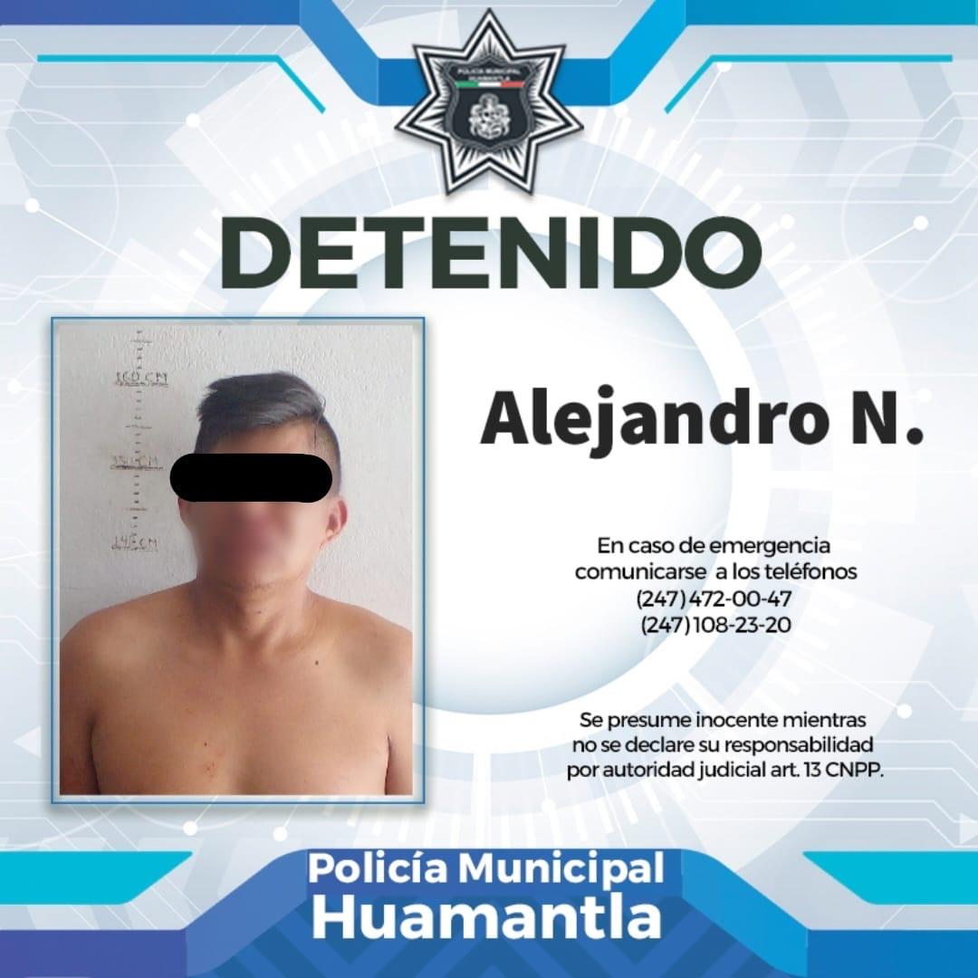 Arresta Policía de Huamantla a presunto ladrón en el mercado municipal
